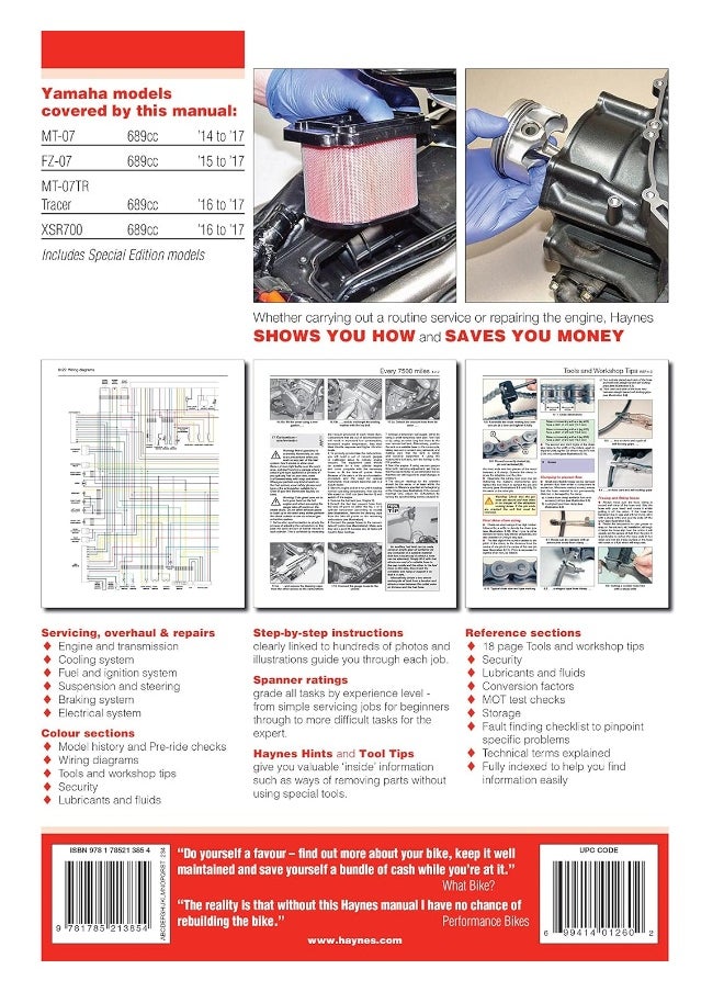 Yamaha MT-07 (Fz-07), Tracer & XSR700 Service and Repair Manual: (2014 - 2017)  - Image 3