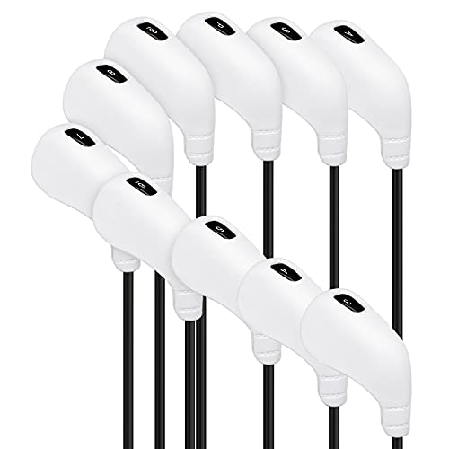 PGM Golf Club Covers, 10pcs Protective Washable Golf Iron Head Covers Set with Number Opening, Easy On and Off, Fits Right Handed Brands - Image 1