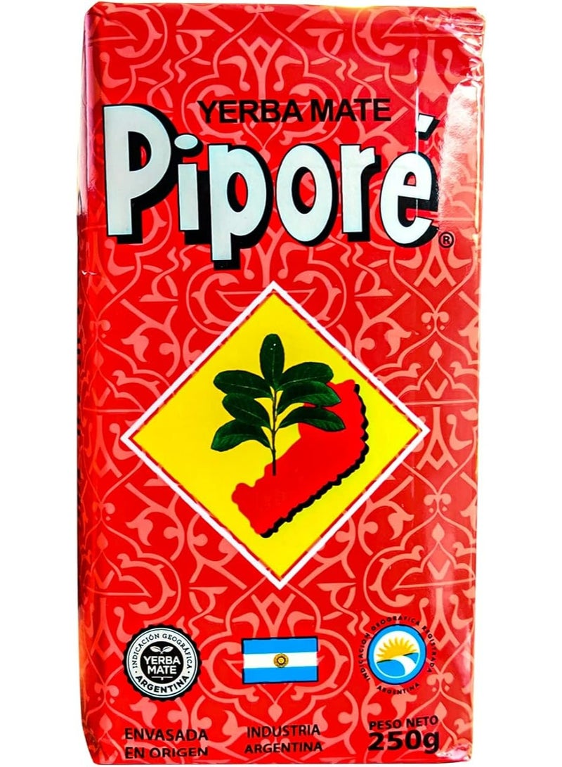Pipore Yerba Mate Red Packet Despalada Organic Original Hot and Cold Tea Gluten Free Gives Energy Improves Strength Immune System Unique Flavour (250 Grams) - Image 1