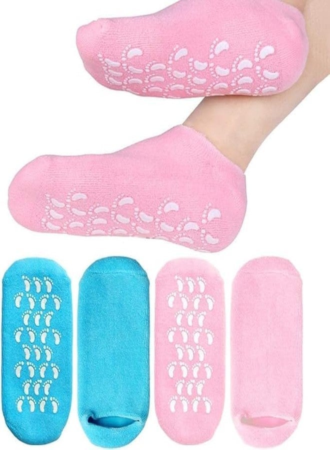 KNH MART Silicone Socks for Women, Crack Heel Repair Socks, Spa Gel Socks for Women, Silicon Socks, Silicone Socks for Men, Foot Hydration Socks Vitamin E-Multicolour 1 Pair - Image 1
