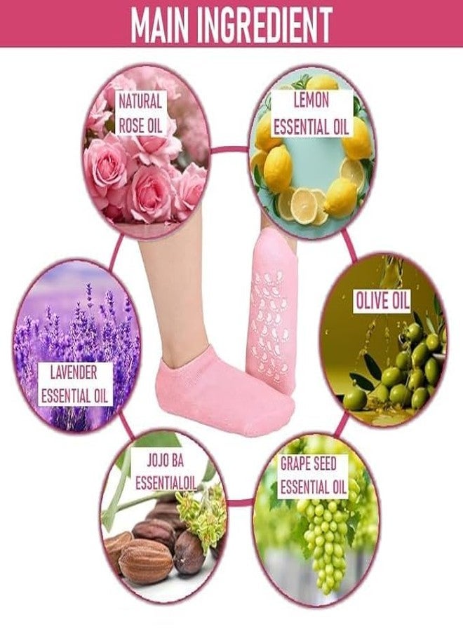 KNH MART Silicone Socks for Women, Crack Heel Repair Socks, Spa Gel Socks for Women, Silicon Socks, Silicone Socks for Men, Foot Hydration Socks Vitamin E-Multicolour 1 Pair - Image 5