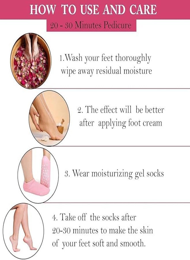 KNH MART Silicone Socks for Women, Crack Heel Repair Socks, Spa Gel Socks for Women, Silicon Socks, Silicone Socks for Men, Foot Hydration Socks Vitamin E-Multicolour 1 Pair - Image 4