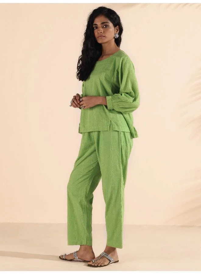 ترو برونز طقم قصير من القطن الأخضر من