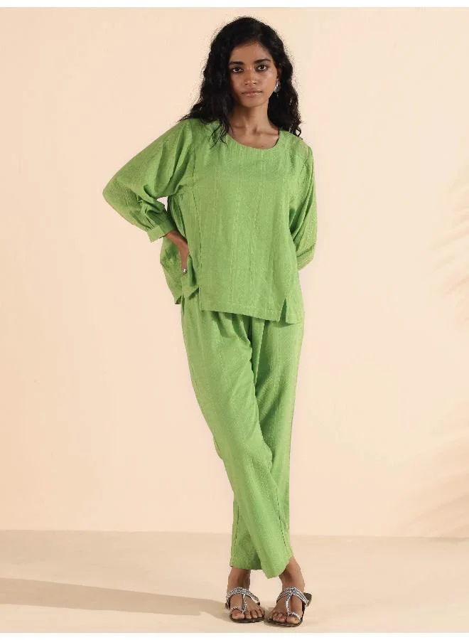 ترو برونز طقم قصير من القطن الأخضر من