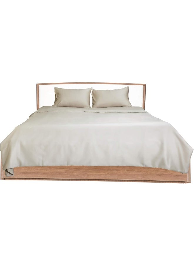Hotel Linen Klub Hotel Linen Klub Single Duvet Cover - 1 Piece, Size 165 x 225 cm, Made from Luxurious 100% Cotton with 250 Thread Count for Exceptional Softness and Comfort, Cool and Breathable Fabric, Stone  - Image 3