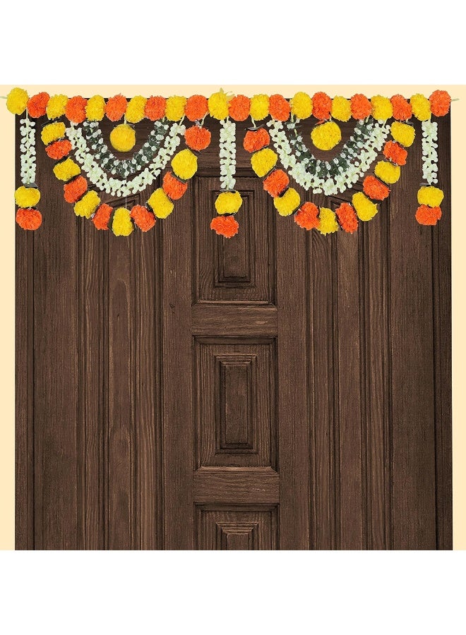 Madhoor Marigold Pompom Toran 61 Inches - Image 2