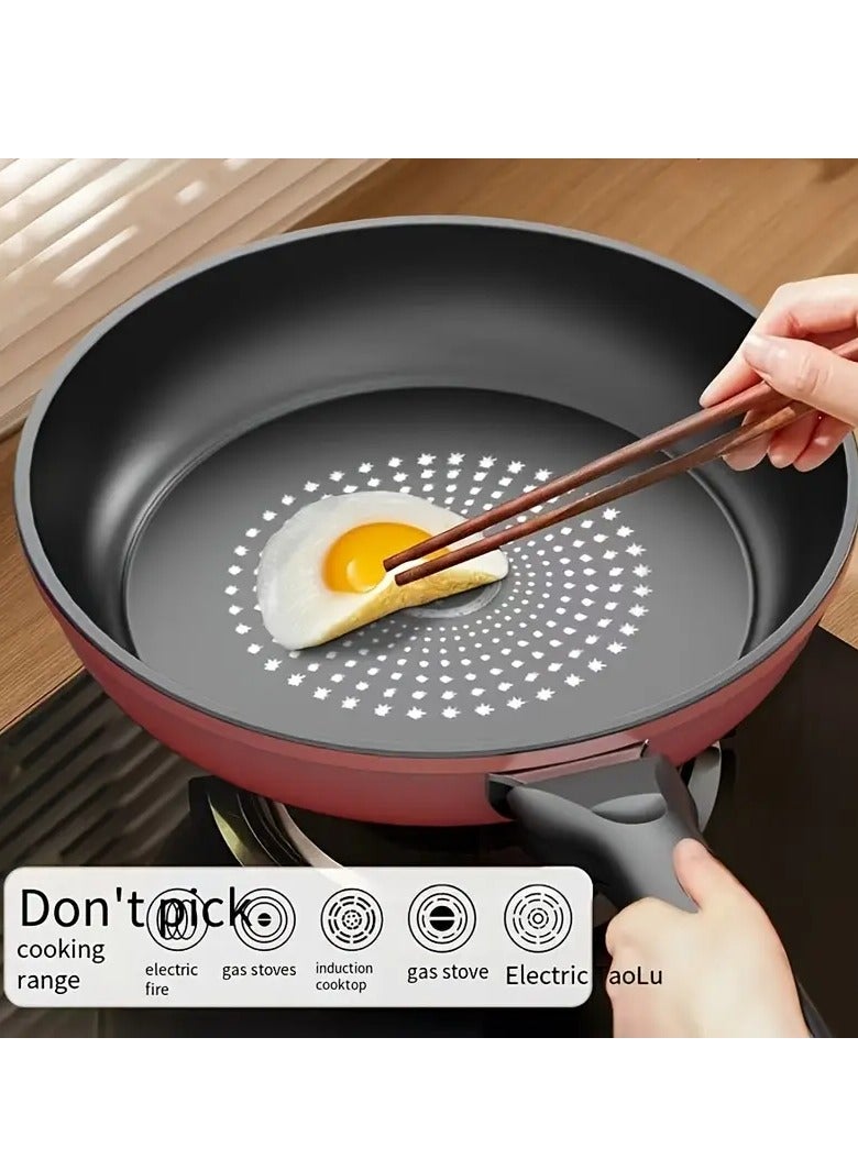 Arabest Cast iron non-stick frying pan suitable for induction stoves, lightweight smokeless frying pan suitable for gas and smooth surface stovetops, with stainless steel handles - Image 2