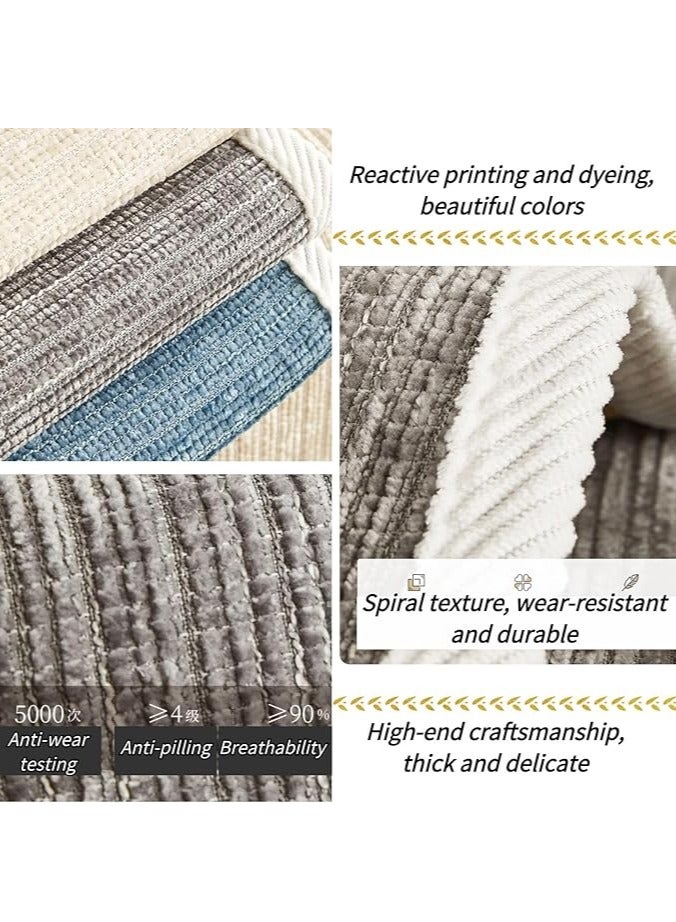 عام من الممكن أن يكون "غطاء أريكة شينيل ممتع وناعم - غطاء أريكة محبوك بخطوط بسيطة وناعمة لجميع الفصول، مقاوم للخدوش، حامي للفراش، حامي للأثاث، غطاء أريكة قابل للغسل غير قابل للانزلاق." - Image 4