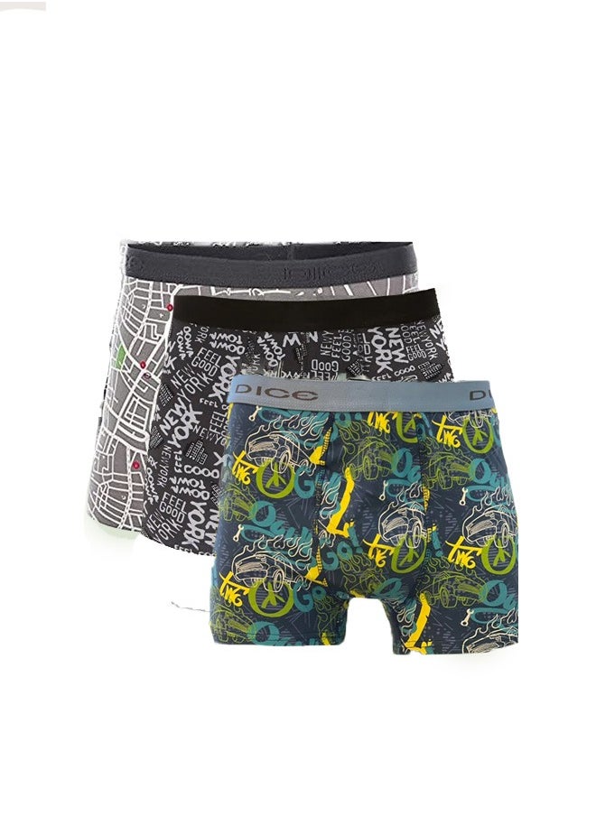 DICE - 5 men's boxers with modern prints and high quality - Image 1