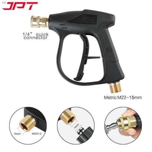 JPT Heavy Duty Universal High Pressure Water Gun | Max. 300 Bar Power | Max. 4350 PSI Pressure | Adjustable Nozzle | Compatible with Most Pressure Washer Brands - Image 4