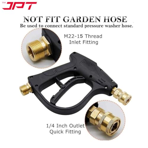 JPT Heavy Duty Universal High Pressure Water Gun | Max. 300 Bar Power | Max. 4350 PSI Pressure | Adjustable Nozzle | Compatible with Most Pressure Washer Brands - Image 2