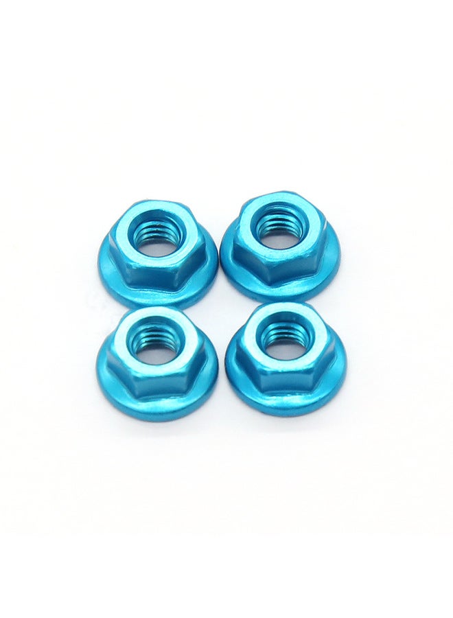 1/10 Model Car Modified Aluminum Alloy Flange Nut M4 Anti-Loosening Nut Anti-Slip Pattern