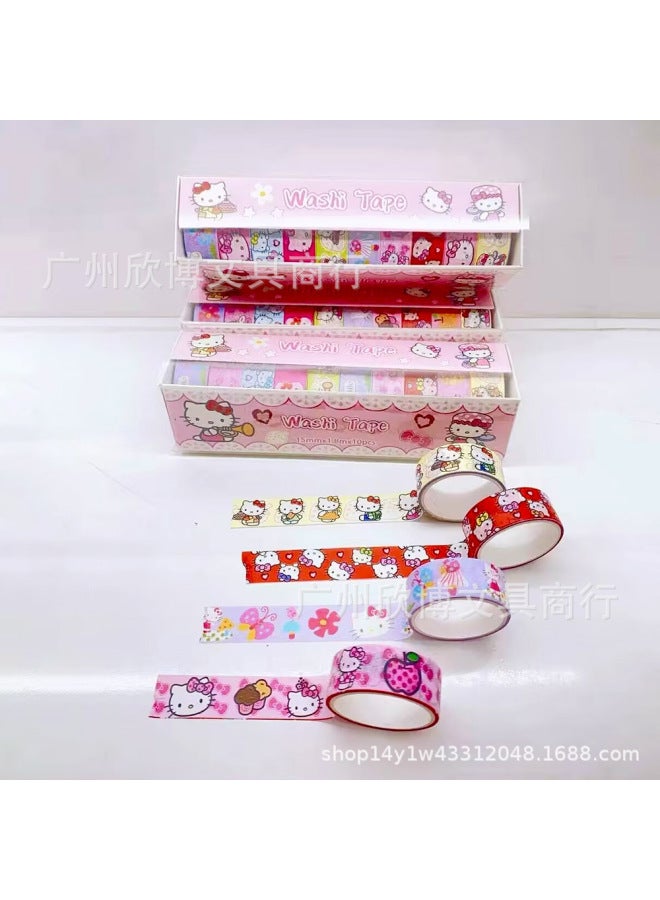 Xinbo Sanrio Cartoon And Paper Tape 10 Rolls Children's Hand Account Material Decoration Cute Stickers Pupil Stickers - Image 1