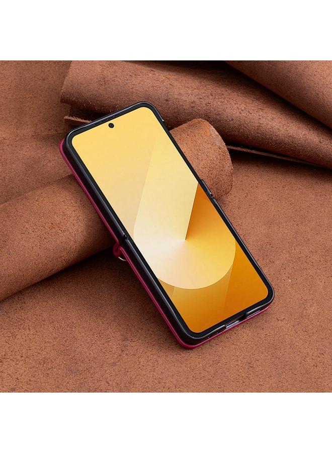 S-TOP Case For Samsung Galaxy Z Flip4 Square-shaped Crossbody Lanyard Leather Phone Case - Image 5