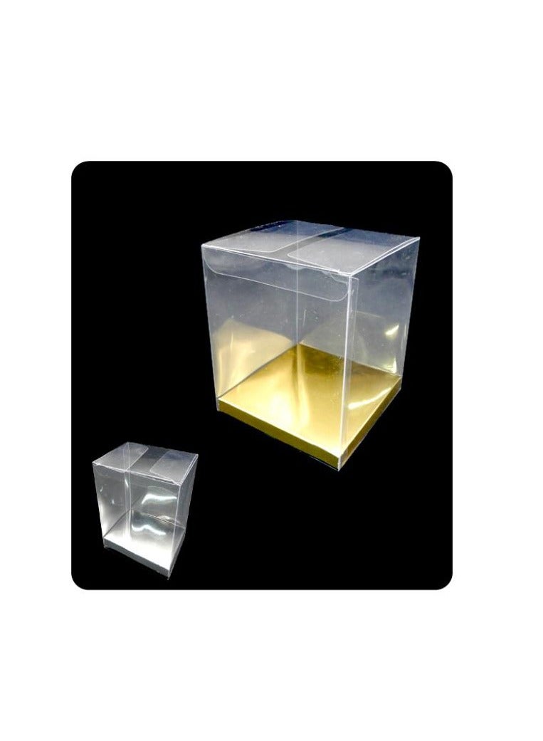 بارتي فن علبة هدايا بي في سي مقاس 10×10×12 سم 12 قطعة/باكت ذهبي + فضي Clr. - Image 1