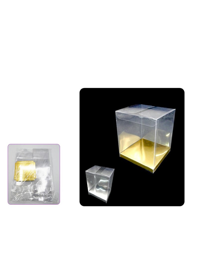 بارتي فن علبة هدايا بي في سي مقاس 10×10×12 سم 12 قطعة/باكت ذهبي + فضي Clr. - Image 3