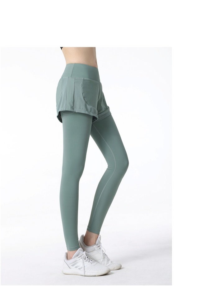 Loquat - Yoga Fake two-piece sweatpants Green - Image 1