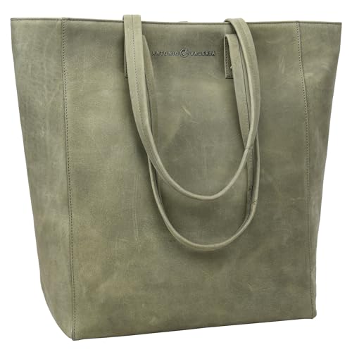 ANTONIO VALERIA Ava, Green Premium Leather Tote/Top handle Shoulder Bag for Women - Image 1