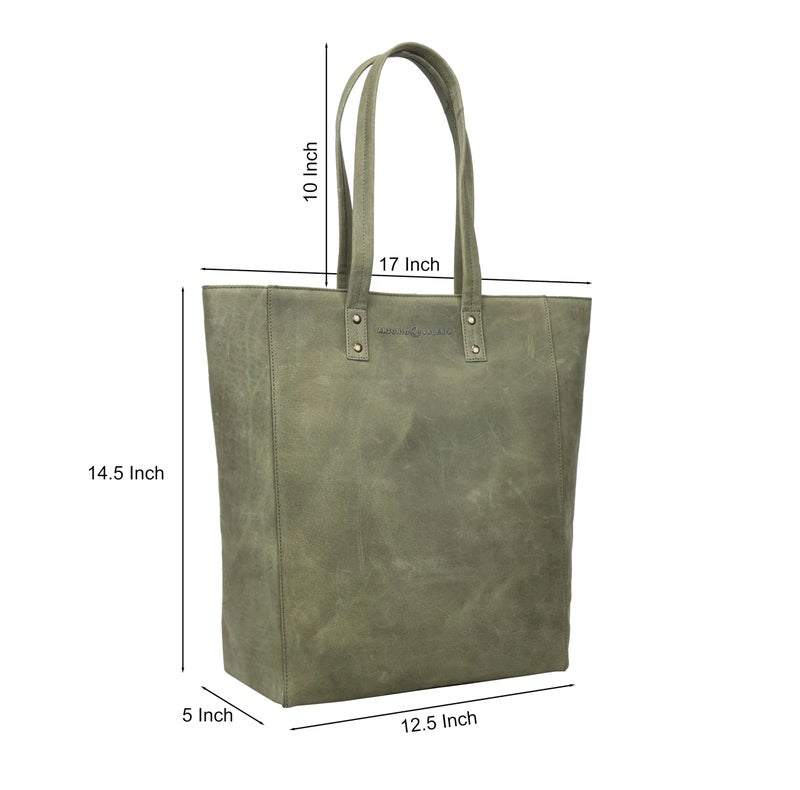 ANTONIO VALERIA Ava, Green Premium Leather Tote/Top handle Shoulder Bag for Women - Image 2