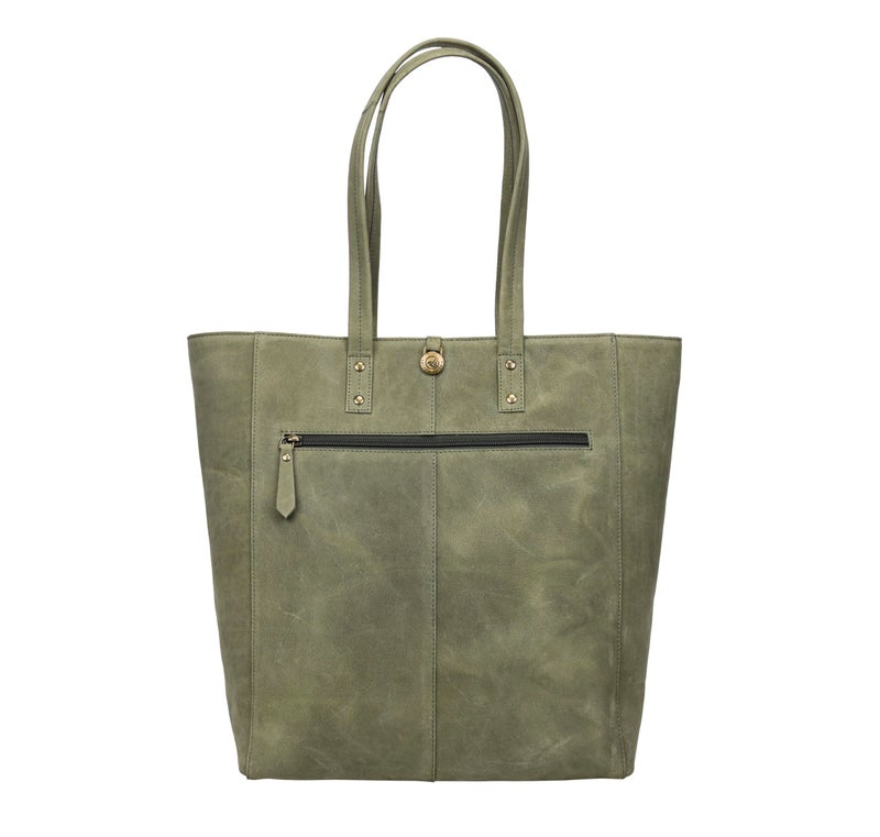 ANTONIO VALERIA Ava, Green Premium Leather Tote/Top handle Shoulder Bag for Women - Image 3
