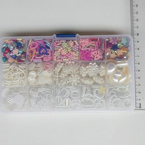 Chenkou Craft Random 700pcs Love Heart Bow Teardrop Bead Rose Sunflower Rhinestone Loose Bead DIY Flat Back Beads Assorted Lots + Plastic Box - Image 4