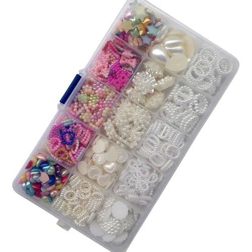 Chenkou Craft Random 700pcs Love Heart Bow Teardrop Bead Rose Sunflower Rhinestone Loose Bead DIY Flat Back Beads Assorted Lots + Plastic Box - Image 5