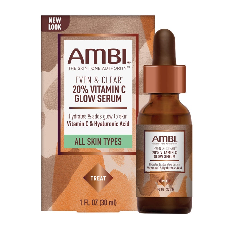 Ambi Even & Clear Vitamin C Infused Glow Serum for All Skin Types to help Cleanse Skin, Brighten Skin, Even Skin Tone, Extract, 1 Ounce - Image 1