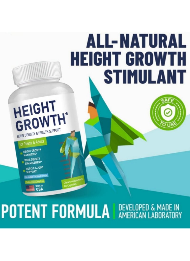 BIYODE Height Growth Maximizer - Reach Natural Height - Made in USA - Height Pills Bone Growth - Grow Taller Supplement for Adults & Kids - Height Increase Pills -Maximum Height Growth Formula to Get Taller, 60 Capsules (Upgrade new packaging)  - Image 2