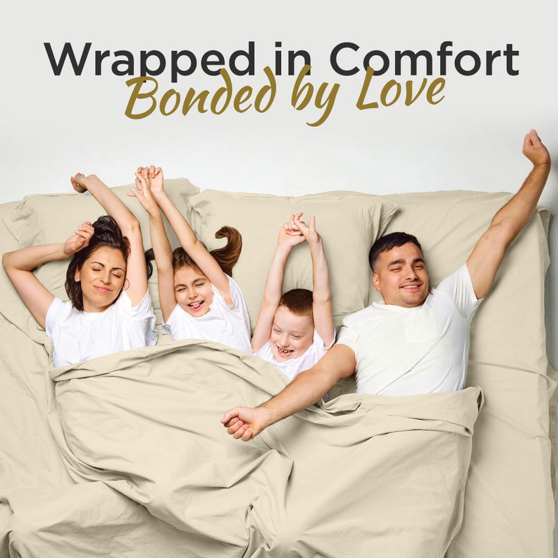 DESTINY CRESCENT BED Full XL 100% Microfiber Double Brushed Sheet Set - Extra-Soft  Breathable & Wrinkle-Free - 15"" Deep Pockets  54"" x 80"" - Ideal for Extra Long Full Beds - 4PC Set (Full XL  Beige) - Image 4