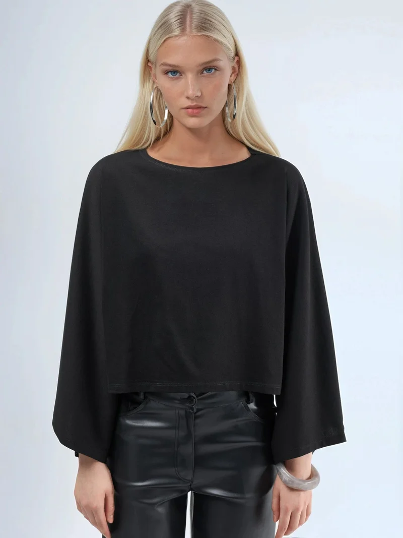 بوسيم BUSEM Loose Fit Boat Neck Blouse