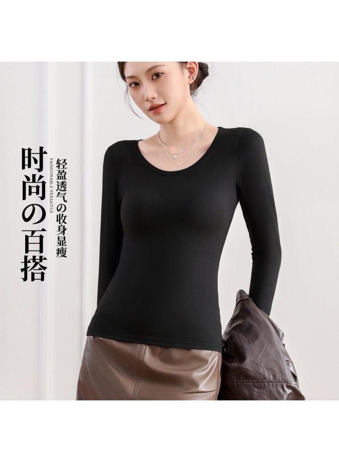 Modal قميص داخلي نسائي ذو أكمام طويلة بطبقة أساسية مرنة دافئة - Image 4