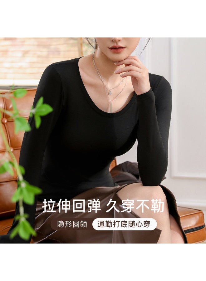 Modal قميص داخلي نسائي ذو أكمام طويلة بطبقة أساسية مرنة دافئة - Image 3