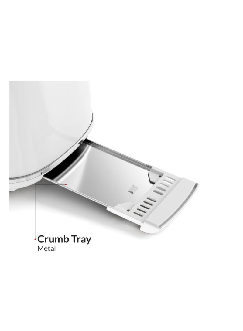 Feller Germany, Retro Style 2-Slice Toaster, 815 W, Stainless Steel, Dust Cover & Foldable Bun Warmer,Defrost, Reheat& Cancel, Metal Crumb Tray, TO290, 2Y Guarantee, UAE Version - Image 5