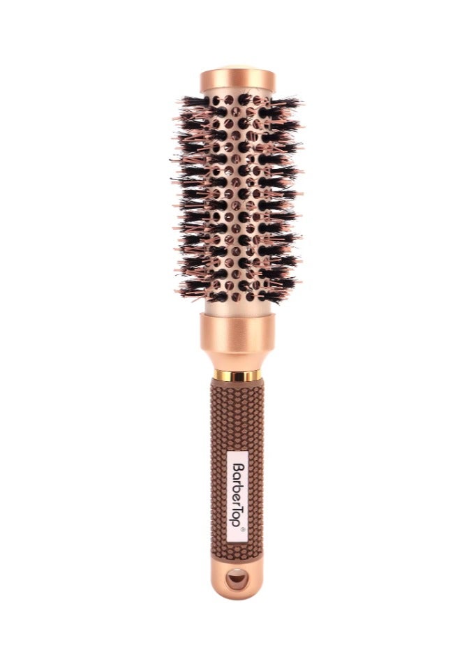 32 mm round hair brush nano technology ceramic ionic, Wide Barrel Comb, Salon/Home Use, Straight Hair Styling Comb, Bronze - Image 1