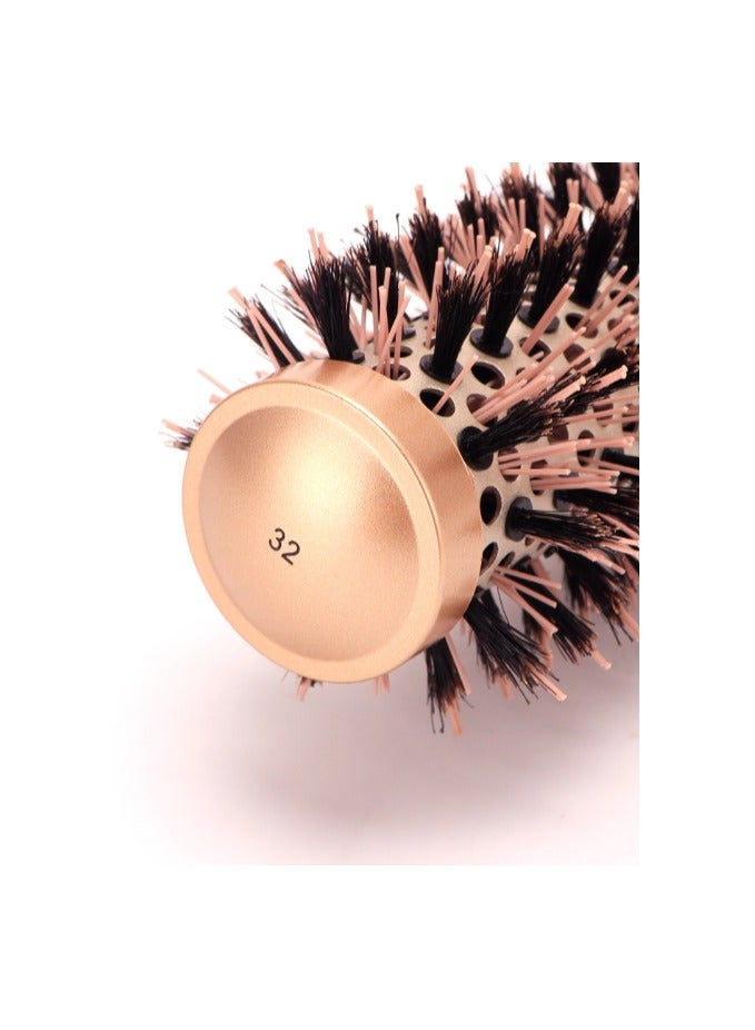 32 mm round hair brush nano technology ceramic ionic, Wide Barrel Comb, Salon/Home Use, Straight Hair Styling Comb, Bronze - Image 2