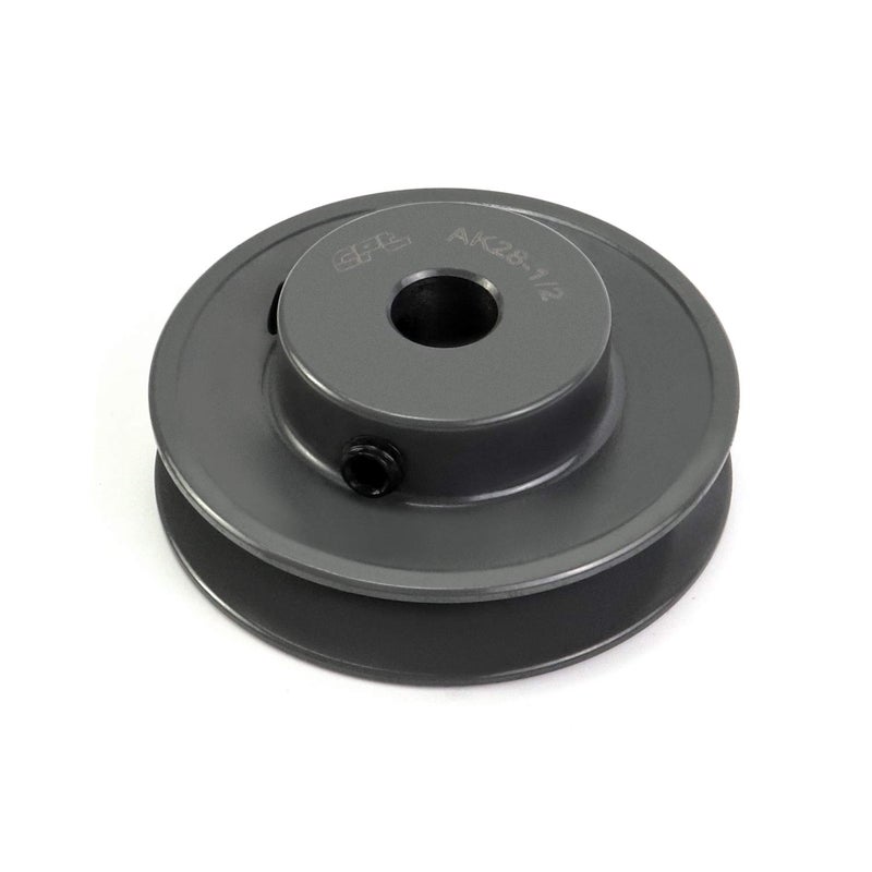 QWORK AK2812 Single Groove V-Belt Pulley, 2.85" OD 1/2" Bore V-Belt Sheave, A Belt Section, Cast Iron,for V-Belt - Image 1