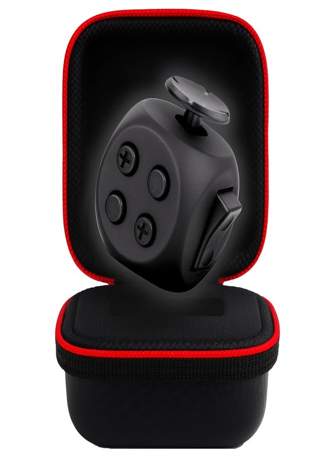 PILPOC theFube Fidget Cube, 6-Sided Stress Relief Infinity Cube for Adults & Kids, Boosts Concentration, Mindfulness Aid, Silent & Audible Modes, Includes Carry Case for Portability (Midnight) - Image 1