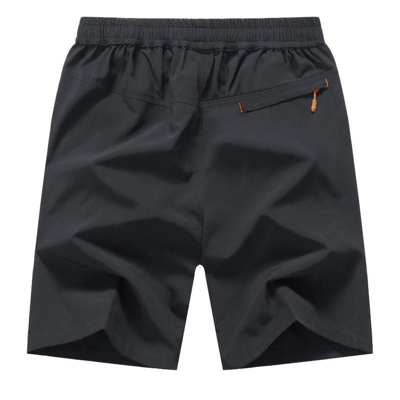 Rdruko Men's Quick Dry Hiking Shorts Lightweight Running Workout Gym Active Shorts with Zipper Pockets(Dark Grey, US L) - Image 3