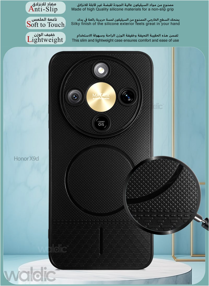 Waldic Honor X9d Premium Case | Premium Silicone Case Cover Designed for Honor X9d | Honor X9d Case Camera and Drop Protection Thin Protective Back Cover Case for Honor X9d - Black - Image 2