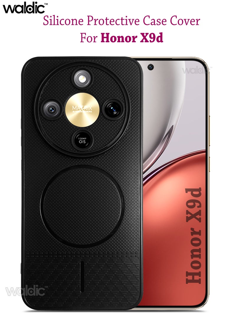 Waldic Honor X9d Premium Case | Premium Silicone Case Cover Designed for Honor X9d | Honor X9d Case Camera and Drop Protection Thin Protective Back Cover Case for Honor X9d - Black - Image 1