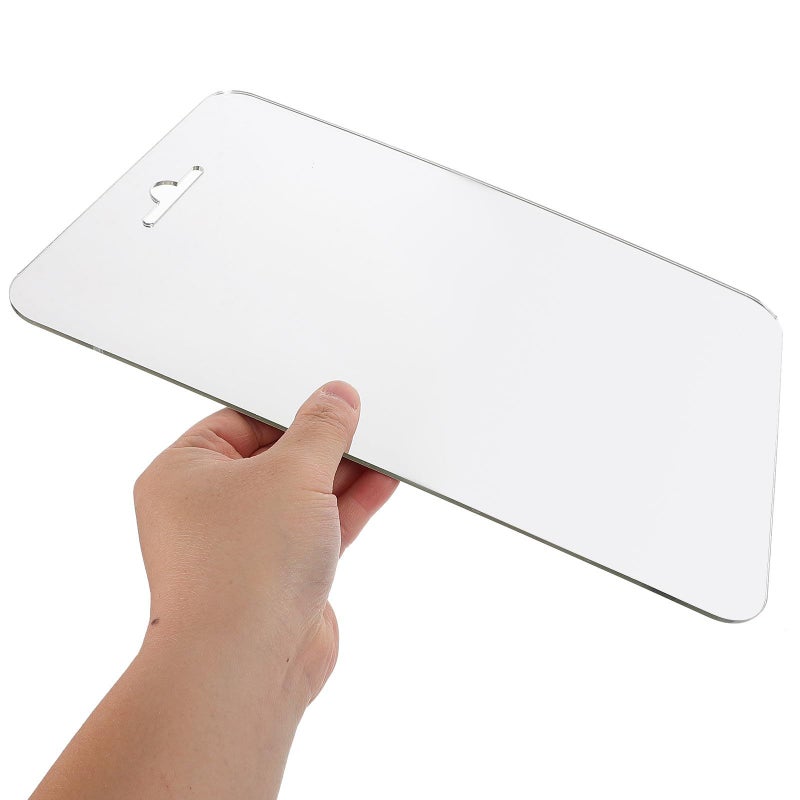 Fogless Acrylic Shower Mirror Shatterproof Makeup Travel Camping 30x20cm Wall Mount - Image 4