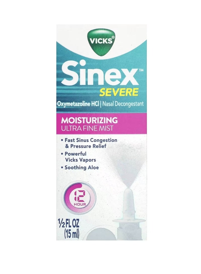 Vicks Sinex Severe Moisturizing Ultra Fine Mist 0.5 fl oz (15 ml) - Image 2