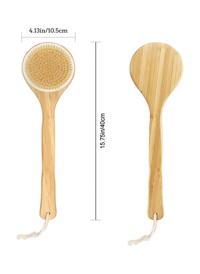 SKY-TOUCH Bath Brush Long Handle Shower Brush Soft Body Brush Back SPA Clean Natural Bristles Exfoliating Brush Long Wooden Handle Cleans the Body Easily  - Image 5