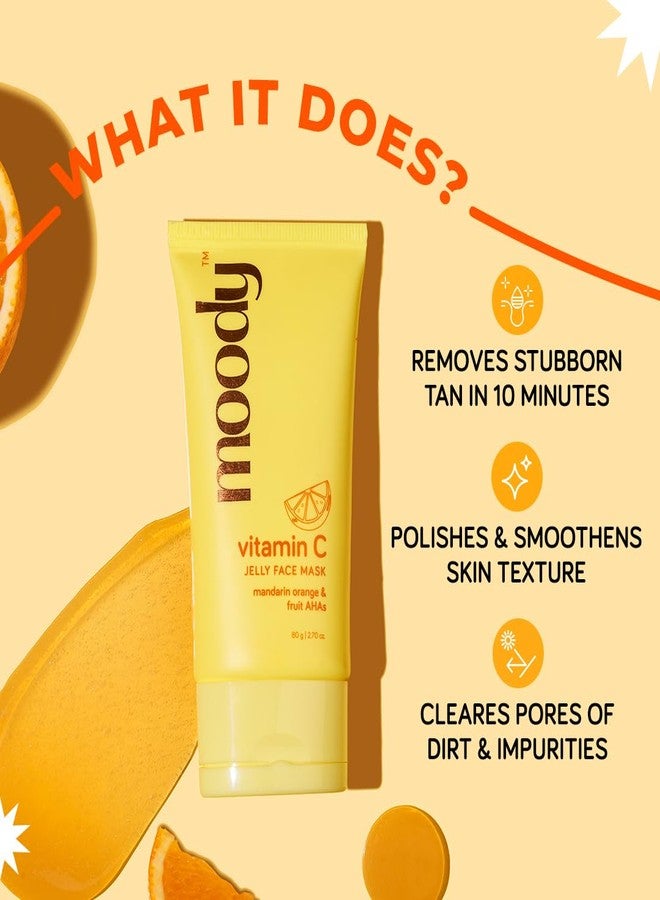 Moody 10% AHA Peel Jelly Exfoliating Face Pack Mask with Vitamin C, Hyaluronic & Niacinamide | Removes Tan, Fades Pigmenation, Cleanses Pores & Controls Excess Oil For Women & Men | All Skin Types-100ml - Image 2