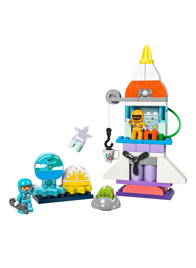 LEGO 10422 Duplo 3In1 Space Shuttle Adventure Build-And-Rebuild Rocket Ship, Toddler Educational Science Discovery Toy For 3-Year-Olds And Up; Develops Preschool Kids’ Learning And Fine Motor Skills (58 Pieces)