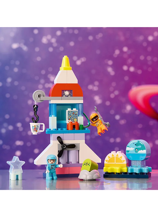 LEGO 10422 Duplo 3In1 Space Shuttle Adventure Build-And-Rebuild Rocket Ship, Toddler Educational Science Discovery Toy For 3-Year-Olds And Up; Develops Preschool Kids’ Learning And Fine Motor Skills (58 Pieces)