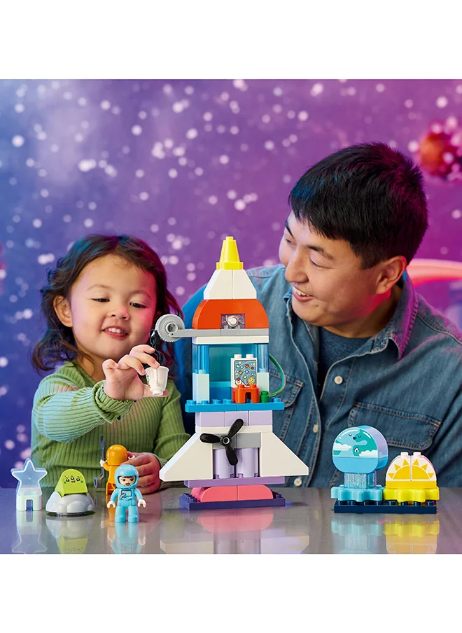 LEGO 10422 Duplo 3In1 Space Shuttle Adventure Build-And-Rebuild Rocket Ship, Toddler Educational Science Discovery Toy For 3-Year-Olds And Up; Develops Preschool Kids’ Learning And Fine Motor Skills (58 Pieces)