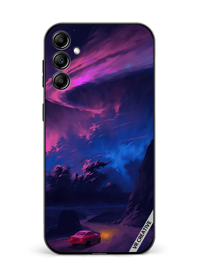 VR CREATIVE Protective Case Cover For Samsung Galaxy A34 Car On Empty Road Design Multicolour - Image 1