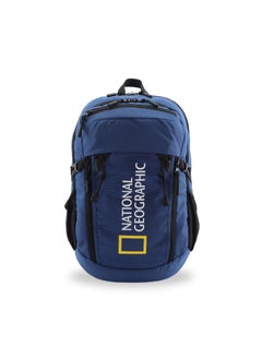 NATIONAL GEOGRAPHIC حقيبة ظهر من البوليستر من National Geographic Box Canyon RPET باللون الأزرق الداكن - مقاومة للماء RFID وخفيفة الوزن ومتينة ومضادة للصدمات مناسبة للعمل المدرسي، حقيبة كمبيوتر محمول مبطنة كاجوال للرجال والنساء  - Image 1