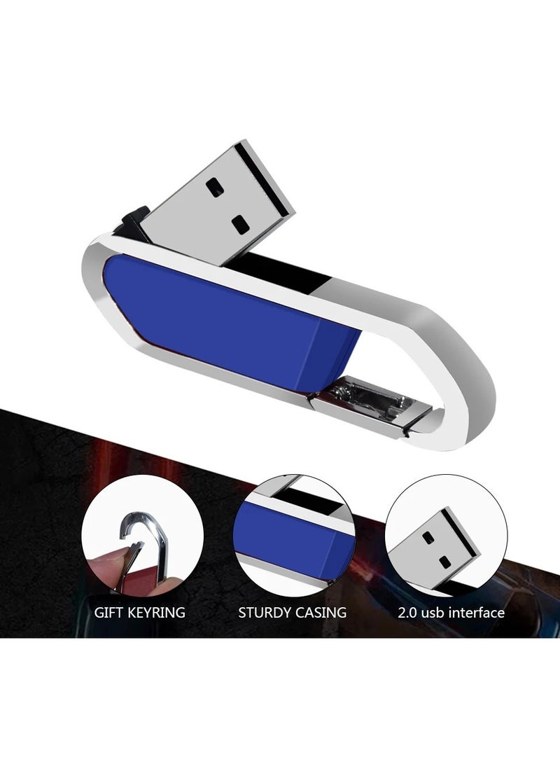AROAQ USB Flash Drive, Portable Metal Thumb Drive with Keychain, USB 2.0 Flash Drive Memory Stick, Convenient and Fast Pen Thumb U Disk for External Data Storage, (1pc 64GB Blue) - Image 4